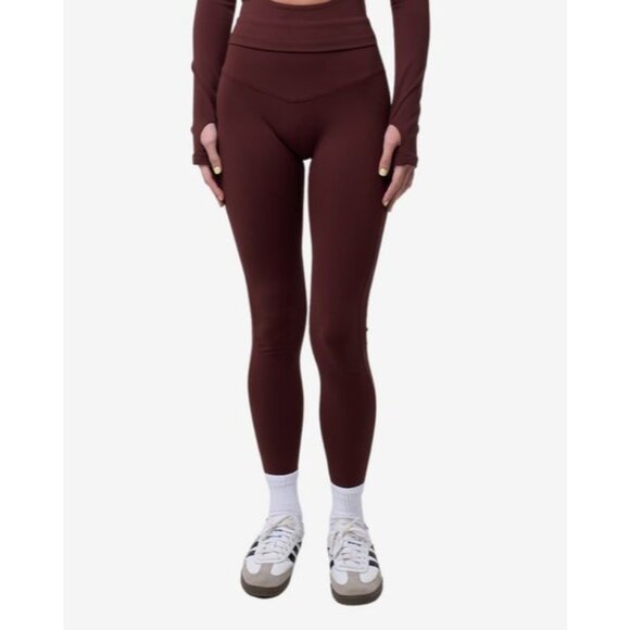 NWOT EXHALI x Apres Hours Staple Brown Athletic Leggings Women's X-Small XS - Picture 2 of 8